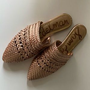 Sam Edelman mules rose gold